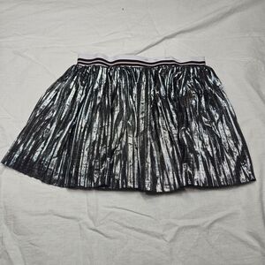 Silver Pleated Mini Bubble Skirt for Night Out